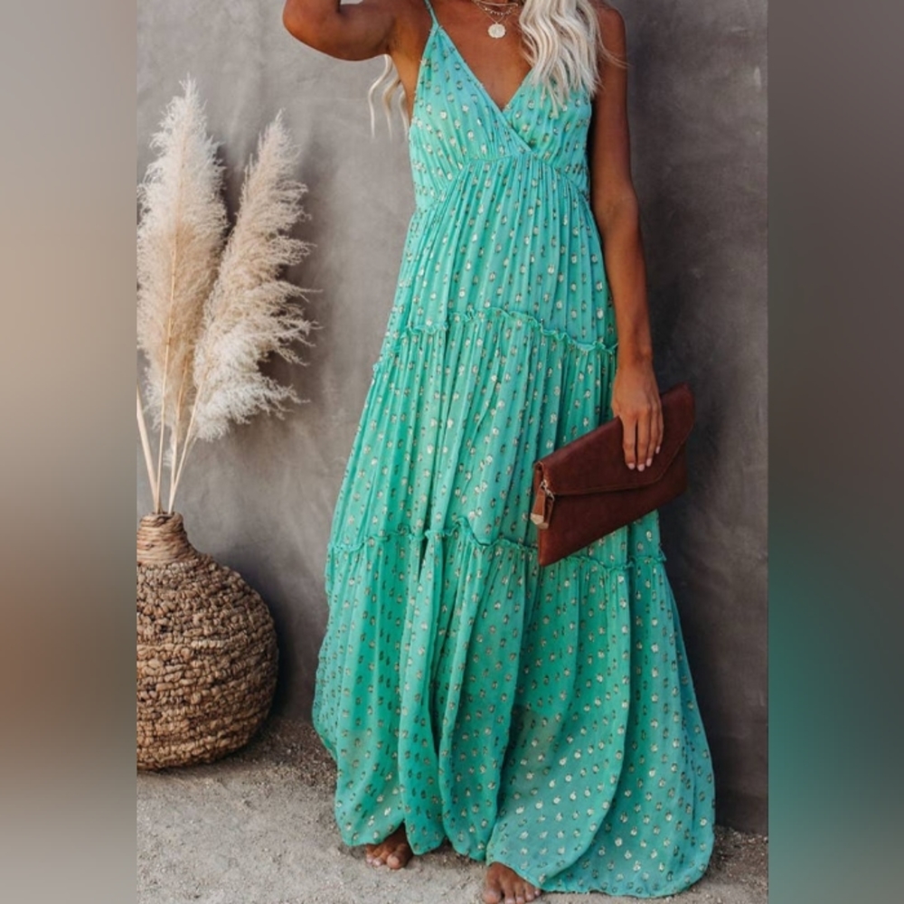 Floral Ruffle Slip Maxi Dress
